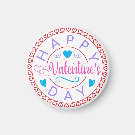 Aimant Joyeuse Saint-Valentin Cercle Design-67127 (Devant)