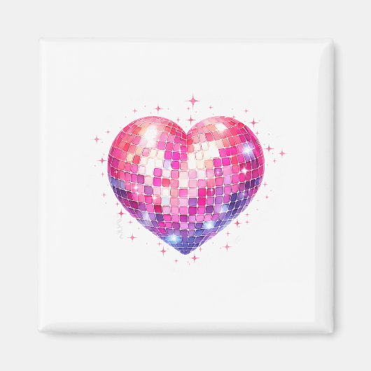 Aimant Joyeuse Saint-Valentin Coquette Nk Boule Disco Cœu (Devant)