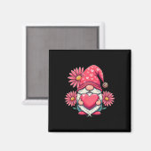 Aimant Joyeuse Saint-Valentin Gnome avec tournesol léopar (Recto/Verso)