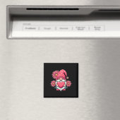 Aimant Joyeuse Saint-Valentin Gnome avec tournesol léopar (In Situ (Lave-vaisselle))