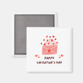 Aimant Joyeuse Saint-Valentin - Images de cœurs rouges d' (Recto/Verso)