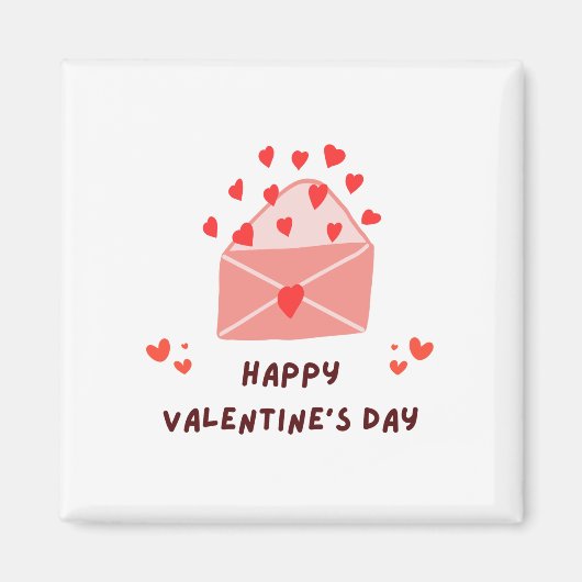 Aimant Joyeuse Saint-Valentin - Images de cœurs rouges d' (Devant)