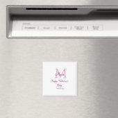 Aimant Joyeuse Saint-Valentin monogramme rose nom amour f (In Situ (Lave-vaisselle))