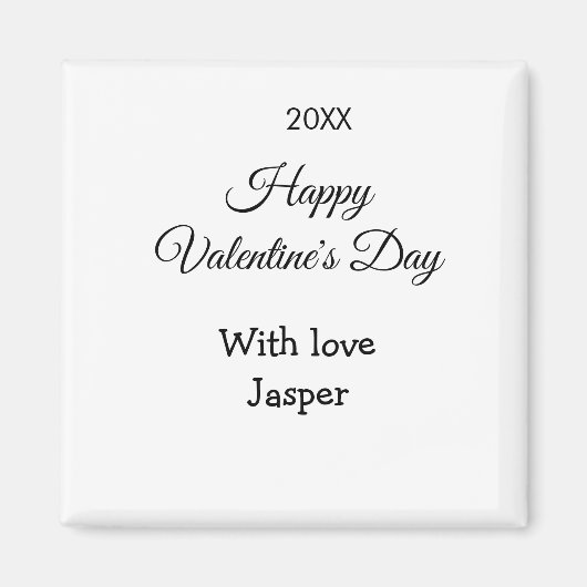 Aimant Joyeuse Saint-Valentin nom amour simple année styl (Devant)