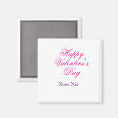 Aimant Joyeuse Saint-Valentin rose violet xoxo amour nom  (Recto/Verso)