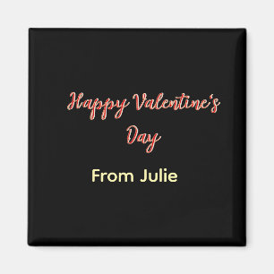 Aimant Joyeuse Saint-Valentin rouge noir de nom stylé