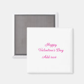 Aimant Joyeuse Saint-Valentin texte rose nom message (Recto/Verso)