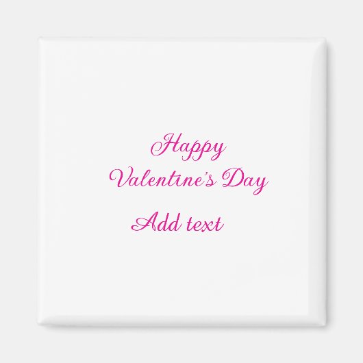 Aimant Joyeuse Saint-Valentin texte rose nom message (Devant)
