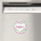 Aimant Joyeuse Saint-Valentin Tulipes Roses (In Situ (Lave-vaisselle))