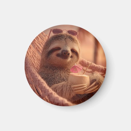Aimant Joyeuse Sloth Relaxant dans un hamac (Devant)