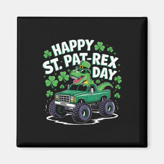 Aimant Joyeuse St Pat-rex Patricks Day Dinosaure Monstre (Devant)