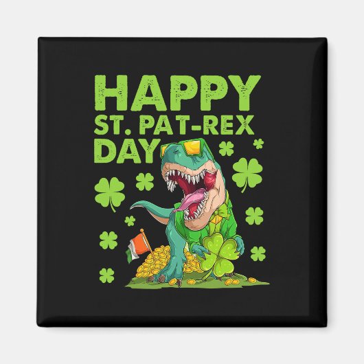Aimant Joyeuse St Pat T-rex Day Dinosaure St Patricks Day (Devant)