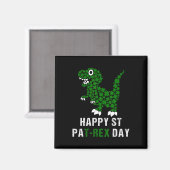 Aimant Joyeuse St Patrick Patrex T-rex Dinosaure Drôle (Recto/Verso)