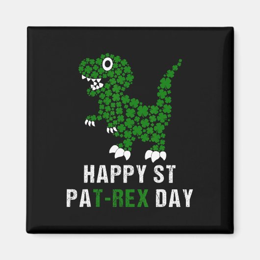 Aimant Joyeuse St Patrick Patrex T-rex Dinosaure Drôle (Devant)