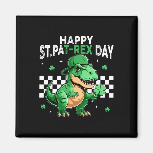 Aimant Joyeuse St-Patrick T-Rex Dinosaure (Devant)