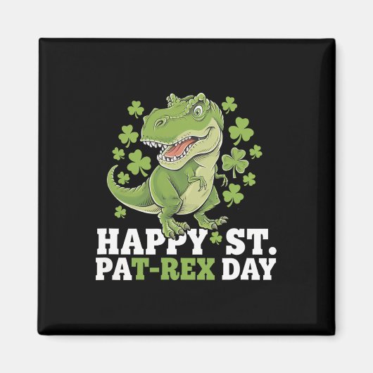 Aimant Joyeuse St Patrick T-rex Et Trèfles St Patty (Devant)