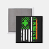 Aimant Joyeuse st patricks day drapeau américain trèfle i (Recto/Verso)