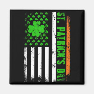Aimant Joyeuse st patricks day drapeau américain trèfle i
