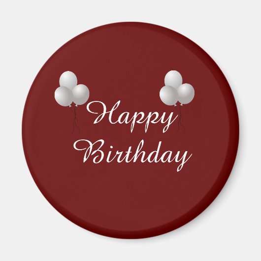 Aimant Joyeuse tasse d'anniversaire avec ballons (Devant)