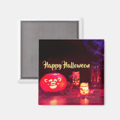Aimant Joyeuses bougies d'Halloween (Recto/Verso)