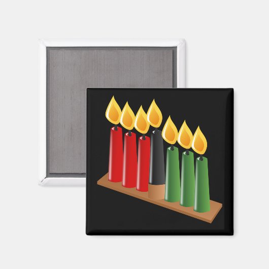Aimant Joyeuses bougies Kwanzaa (Recto/Verso)