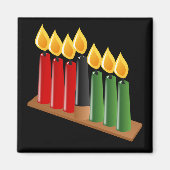 Aimant Joyeuses bougies Kwanzaa (Devant)