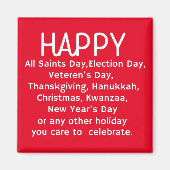 Aimant Joyeuses fêtes (Devant)