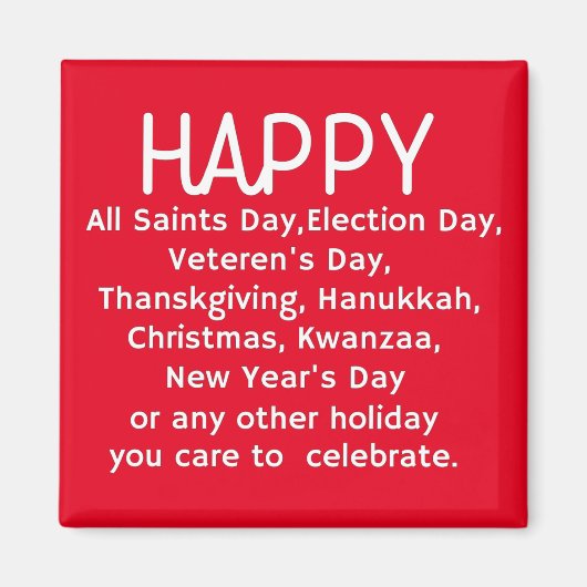 Aimant Joyeuses fêtes (Devant)