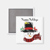 Aimant Joyeuses Fêtes Bonhomme de Neige (Recto/Verso)