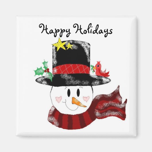 Aimant Joyeuses Fêtes Bonhomme de Neige (Devant)