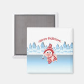 Aimant Joyeuses Fêtes ! Cochon d'hiver (Recto/Verso)