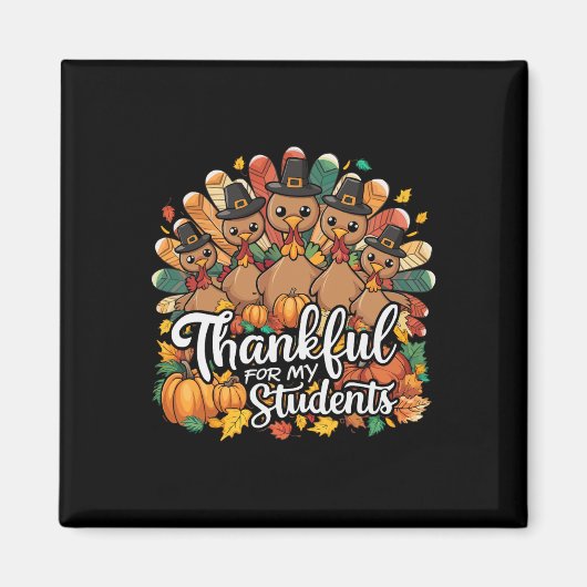 Aimant Joyeuses Fêtes de Thanksgiving Dîner de la dinde J (Devant)