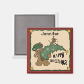 Aimant Joyeuses fêtes Gingerbread Homme et souris (Recto/Verso)