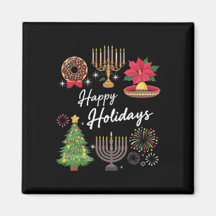 Aimant Joyeuses fêtes Hanoukka Feliz Navidad Christmas Kw