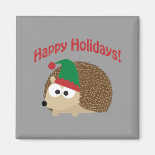 Aimant Joyeuses fêtes ! Hérisson Elf