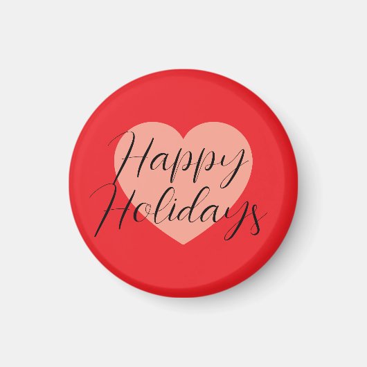 Aimant Joyeuses Fêtes Joyeux Noël Période de Vacances Cœu (Devant)