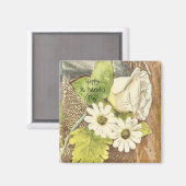 Aimant Joyeuses fleurs blanches de la Saint Patrick (Recto/Verso)