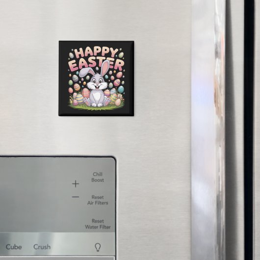 Aimant Joyeuses Pâques 2025 Œufs Lapin Mignon (In situ (réfrigérateur))