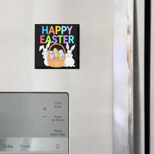 Aimant Joyeuses Pâques 2025 Œufs Lapin Mignon (In situ (réfrigérateur))
