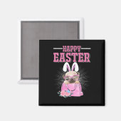 Aimant Joyeuses Pâques Chien Drôle Pug Lapin (Recto/Verso)