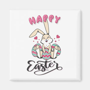 Aimant Joyeuses Pâques du lapin de Pâques adorable