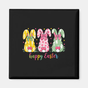 Aimant Joyeuses Pâques Mignon Arc Coquette Fleur Lapin Ro