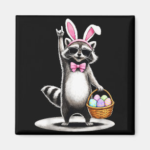 Aimant Joyeuses Pâques mignon raton laveur hommes femmes
