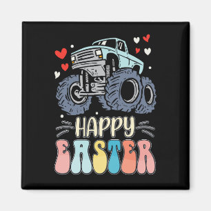 Aimant Joyeuses Pâques Monstre Camion Lapin Œufs
