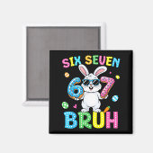 Aimant Joyeuses Pâques Six Sept Bruh Meme Lapin Garçon (Recto/Verso)