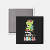 Aimant Joyeuses Pâques T Rex Dinosaure Lapin Œufs (Recto/Verso)