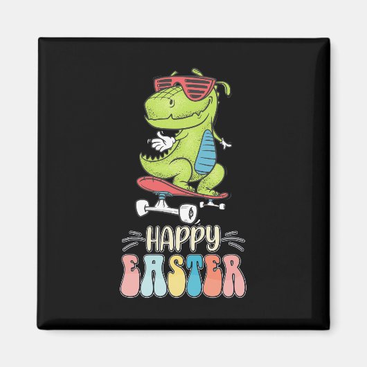 Aimant Joyeuses Pâques T Rex Dinosaure Lapin Œufs (Devant)