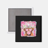 Aimant Joyeuses Pâques Vache Lapin Oreilles Bubble Gum Ro (Recto/Verso)