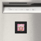 Aimant Joyeuses Pâques Vache Lapin Oreilles Bubble Gum Ro (In Situ (Lave-vaisselle))