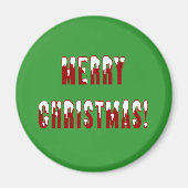 Aimant Joyeuses Polices de chapeau de neige de Noël (Devant)